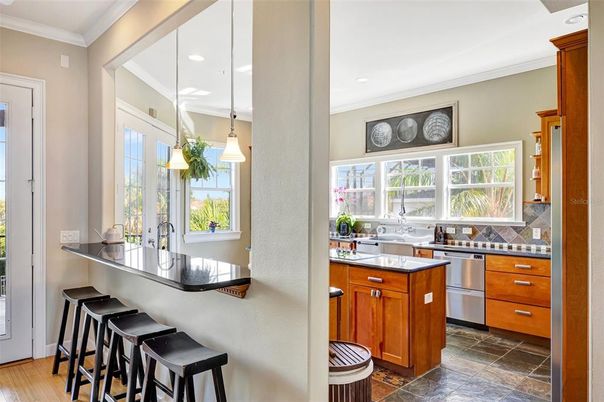 Interior, Kitchen, Pendant Lights, Recessed Lighting, Stainless Steel Appliances