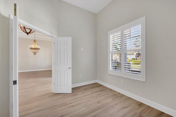Chandelier, Empty room, Interior, Wood Texture Flooring