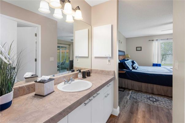 Bathroom, Bedroom, Dual Sink Vanities, Interior, Wood Texture Flooring
