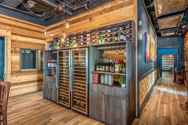 Interior, Wine Storage, Wood Texture Flooring, Wooden Walls
