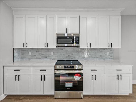 Interior, Kitchen, Stainless Steel Appliances, Wood Texture Flooring
