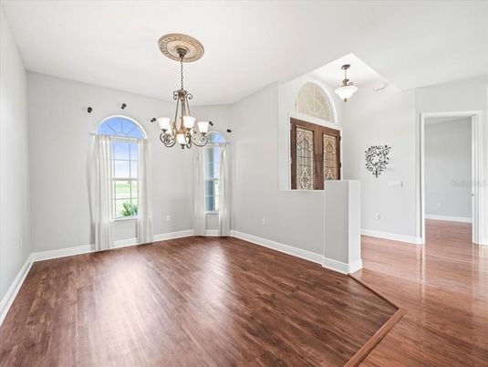 Chandelier, Empty room, Interior, Wood Texture Flooring