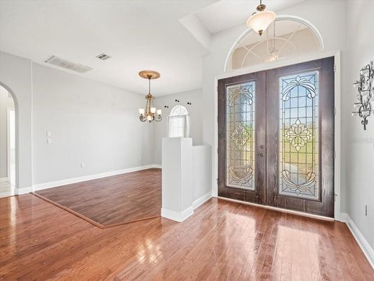 Chandelier, Interior, Pendant Lights, Wood Texture Flooring