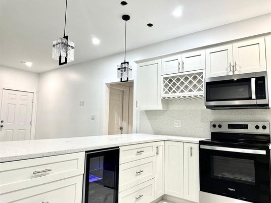 Interior, Kitchen, Pendant Lights, Recessed Lighting, Stainless Steel Appliances
