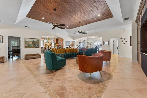 Interior, Living room, Recessed Lighting, Wooden Ceilings