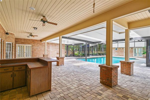 Interior, Pool, Stone Walls, Sun Room