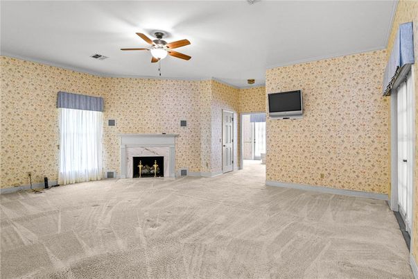 Empty room, Fireplace, Interior