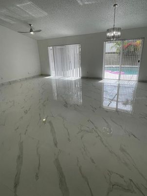 Empty room, Interior, Marble, Pendant Lights