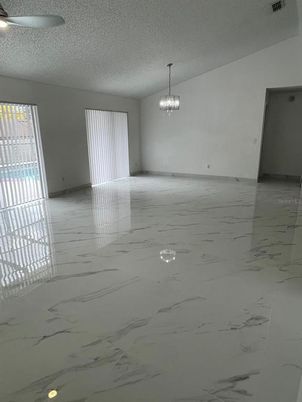 Chandelier, Empty room, Interior, Marble