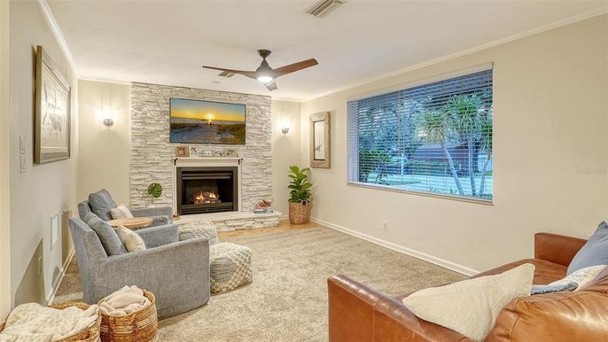 Fireplace, Interior, Living room, Stone Walls