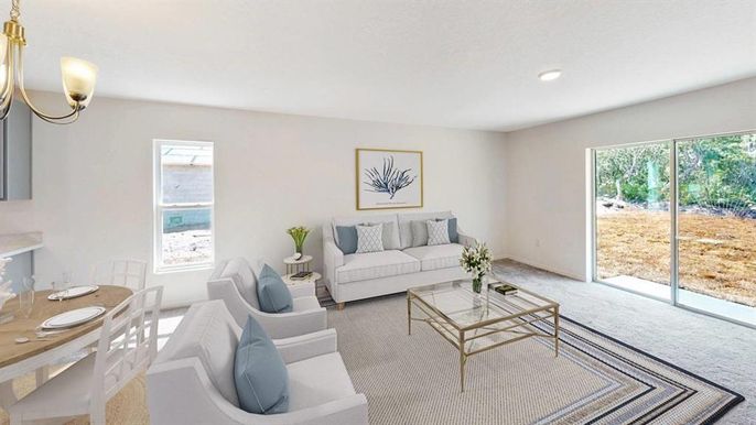 Dining room, Interior, Living room, Pendant Lights, Recessed Lighting