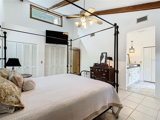 Bedroom, Interior, Wooden Beams