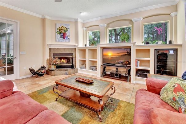 Fireplace, Interior, Living room, Recessed Lighting