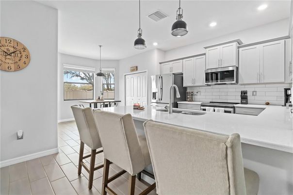 Interior, Kitchen, Pendant Lights, Recessed Lighting, Stainless Steel Appliances