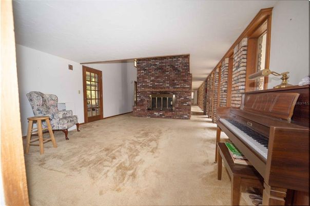 Fireplace, Interior, Piano, Stone Walls