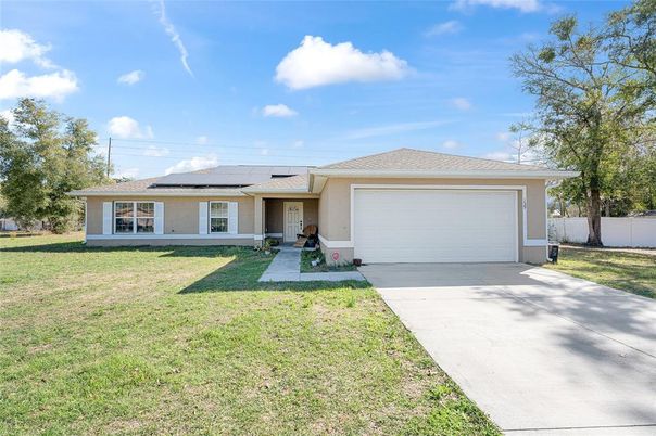 Attached, Backyard, Exterior, Facade, Solar Panels, Ranch