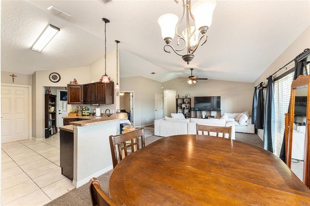 Dining room, Interior, Kitchen, Living room, Pendant Lights