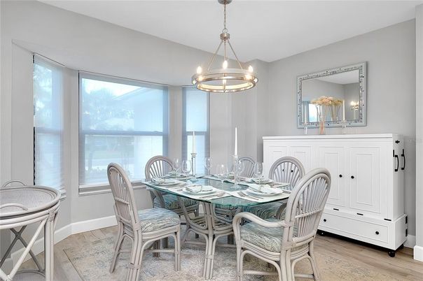 Chandelier, Dining room, Interior, Pendant Lights, Wood Texture Flooring