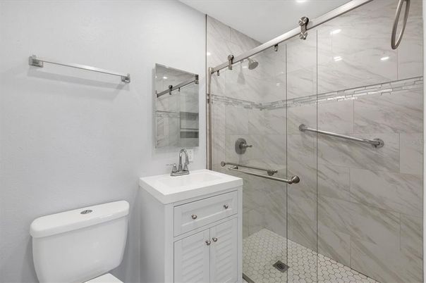 Bathroom, Glass Shower, Interior, Marble Walls