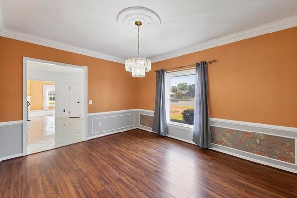 Chandelier, Empty room, Interior, Wood Texture Flooring