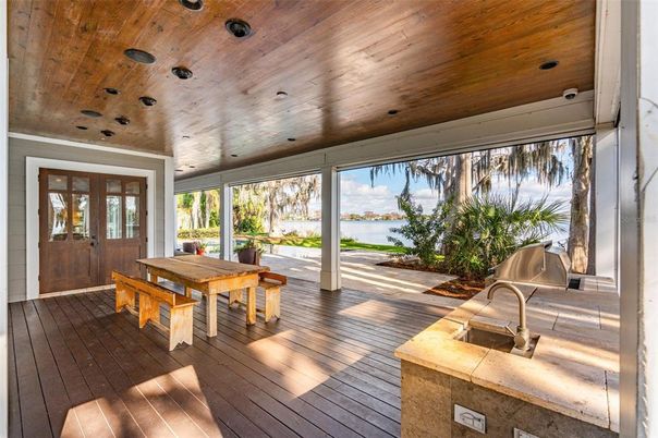 Interior, Recessed Lighting, Water, Wooden Ceilings, Wood Texture Flooring