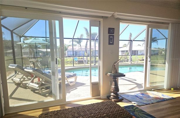 Glass Ceilings, Interior, Pool, Sun Room, Wood Texture Flooring
