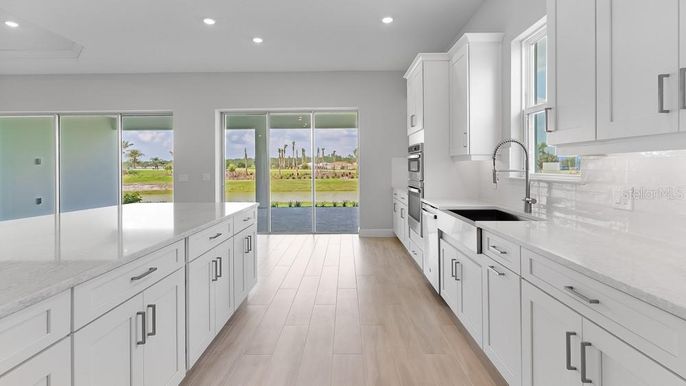 Interior, Kitchen, Recessed Lighting, Wood Texture Flooring