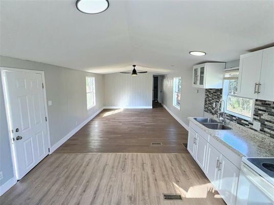 Interior, Kitchen, Recessed Lighting, Wood Texture Flooring