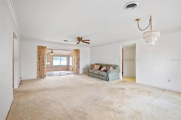 Chandelier, Empty room, Interior