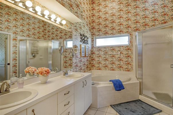 Bathroom, Dual Sink Vanities, Glass Shower, Interior