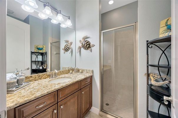 Bathroom, Dual Sink Vanities, Glass Shower, Interior