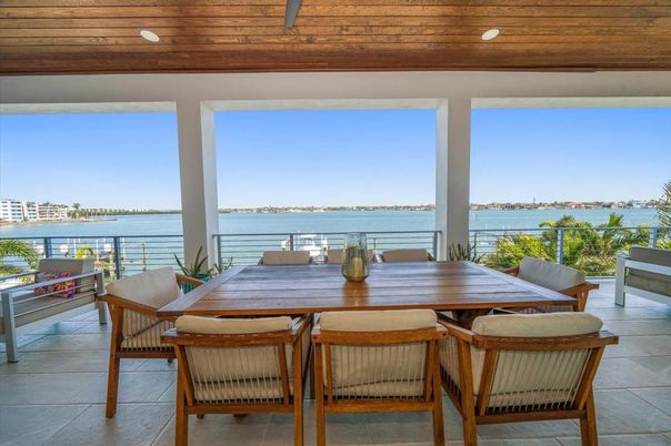 Dining room, Interior, Water, Wooden Ceilings