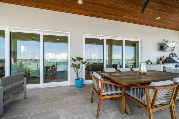 Dining room, Interior, Water, Wooden Ceilings