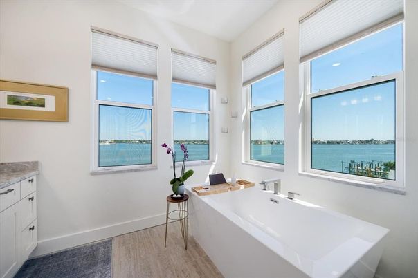 Bathroom, Interior, Water, Wood Texture Flooring