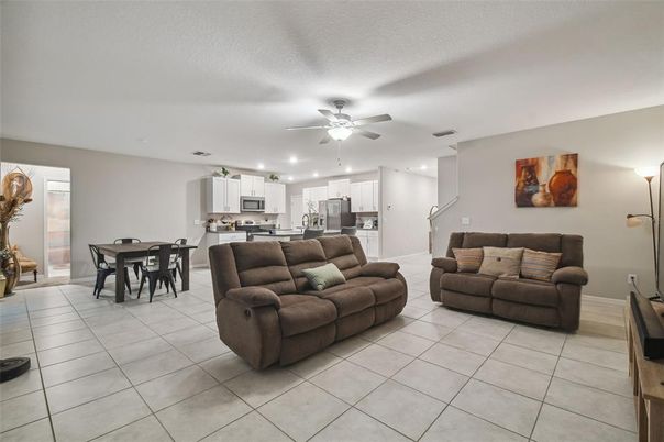 Dining room, Interior, Kitchen, Living room, Recessed Lighting, Stainless Steel Appliances