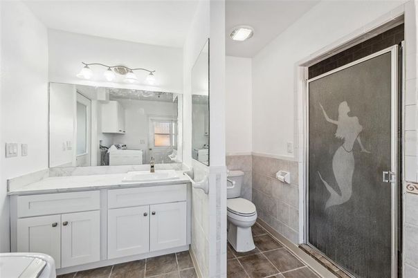Bathroom, Dual Sink Vanities, Glass Shower, Interior