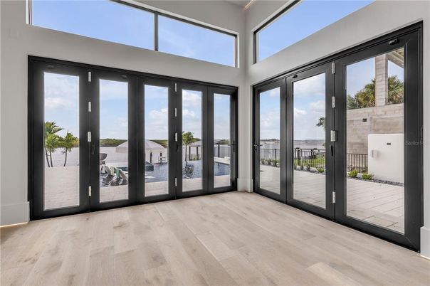 Interior, Sun Room, Water, Wood Texture Flooring