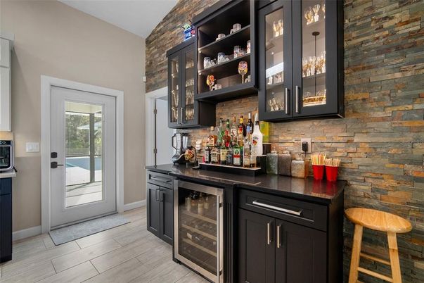 Interior, Stone Walls, Wood Texture Flooring