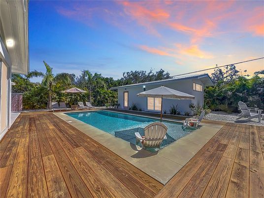 Exterior, Pool, Wood Texture Flooring