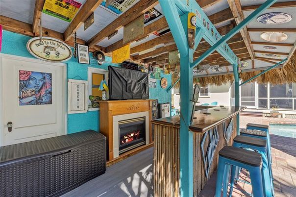 Fireplace, Interior, Wooden Beams