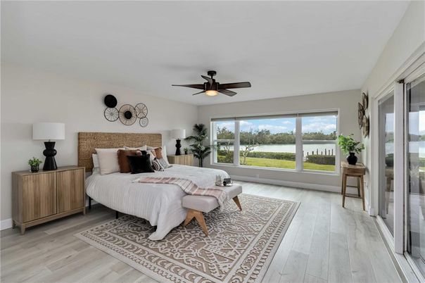 Bedroom, Interior, Water, Wood Texture Flooring
