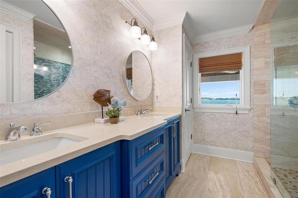 Bathroom, Dual Sink Vanities, Glass Shower, Interior