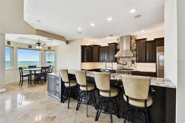 Dining room, Interior, Kitchen, Recessed Lighting, Stainless Steel Appliances, Water