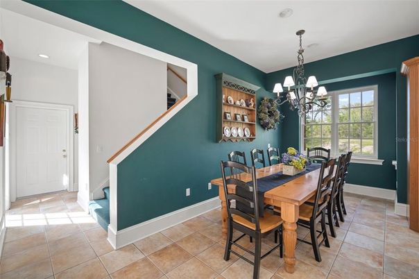 Chandelier, Dining room, Interior, Recessed Lighting
