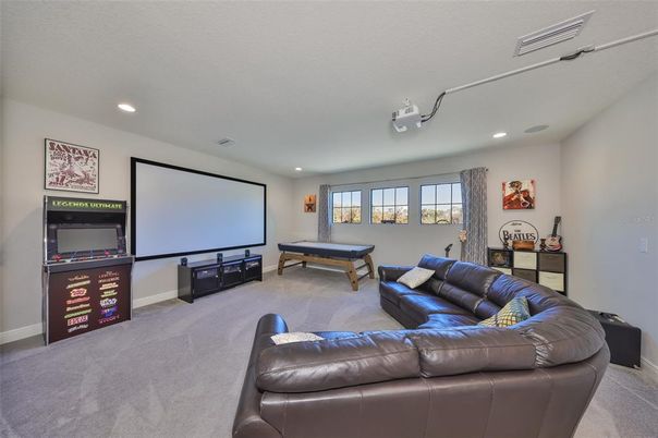 Billiard Table, Game Room, Interior, Projection Screen, Recessed Lighting, Theatre Room