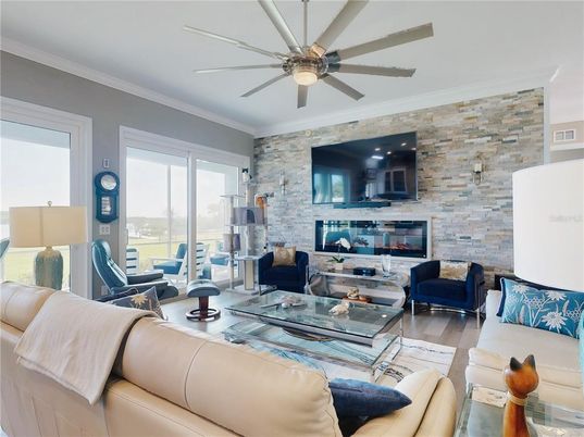 Fireplace, Interior, Living room, Stone Walls, Wood Texture Flooring