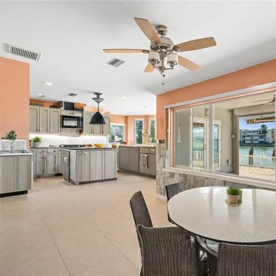 Dining room, Interior, Kitchen, Recessed Lighting, Stainless Steel Appliances, Water