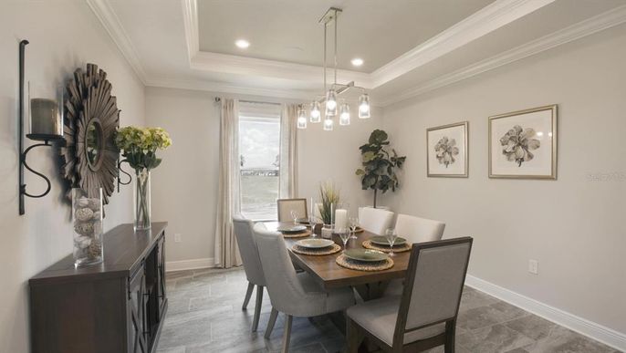 Dining room, Interior, Pendant Lights, Recessed Lighting