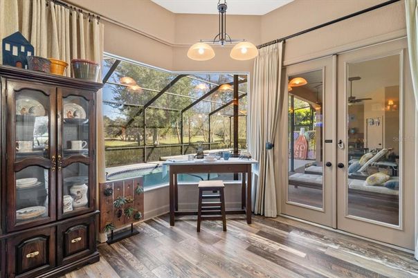 Glass Ceilings, Interior, Pendant Lights, Sun Room, Wood Texture Flooring