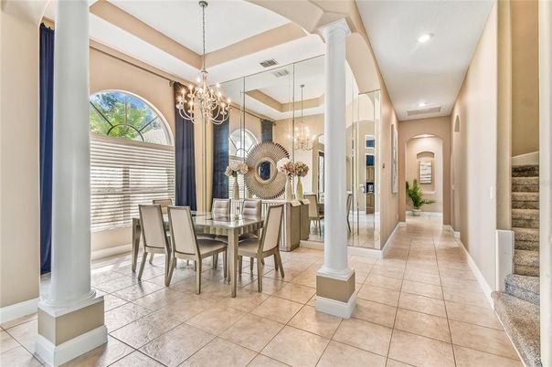 Chandelier, Dining room, Interior, Recessed Lighting